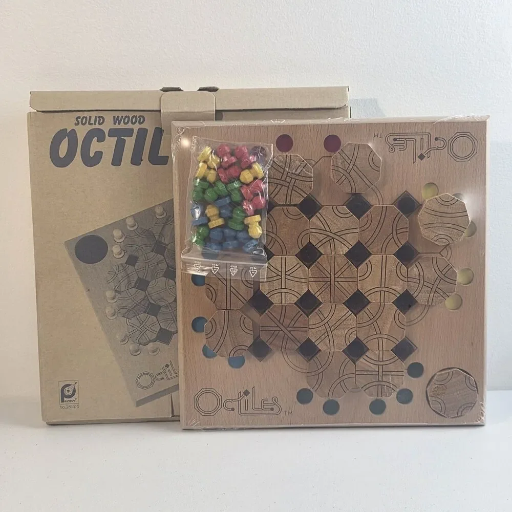 Vintage New Sealed Pin International Octiles Wood Tiles Board Game Labyrinth NIB